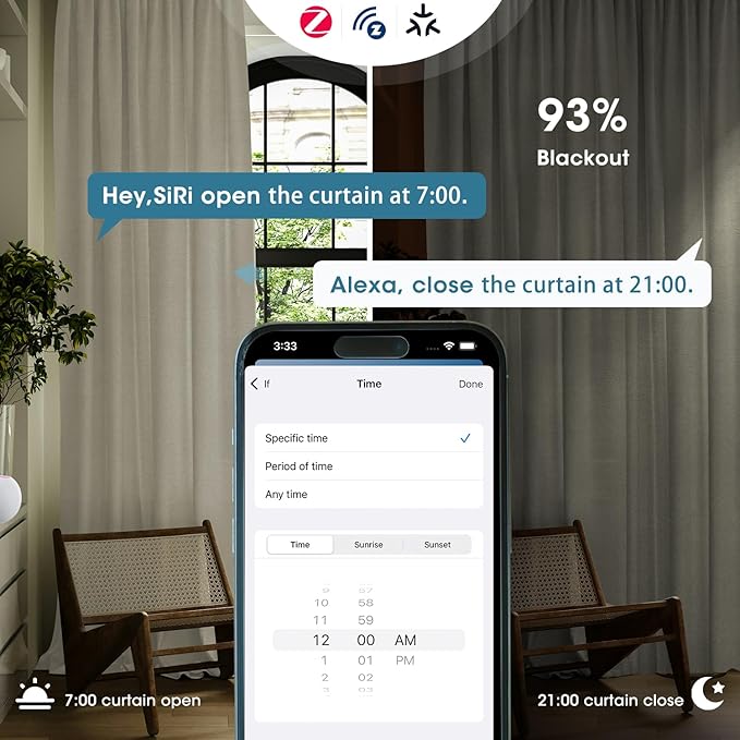 SmartWings Automatic Curtain Opener with Drapery, Motorized Vertical Blinds with Remote, Electric Closet Doors Sliding Panels Compatible with Alexa Google Homekit, 93% Blackout Light Khaki