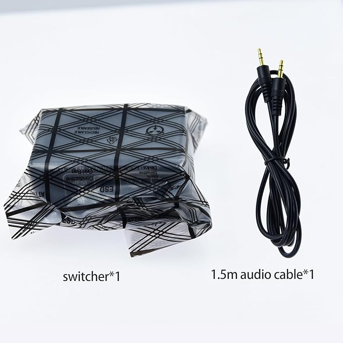 1/8" 1 in 2 Out or 2 in 1 Out Audio selector 3.5 mm TRS Stereo Channel 2 Splitter switcher Box Switching No External Power No Noise
