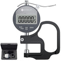 Neoteck Digital Thickness Gauge 0.5inch/12.7mm,0.00005inch/0.001mm LCD Display with Inch/MM Conversion One-Hand Quick Press Thickness Measuring Tool for Leather Paper Fabric Film etc.-Silver-Grey