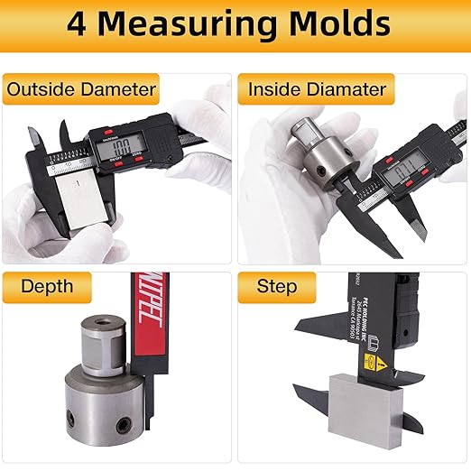 UNIPEC 6 inch Digital Caliper Micrometer,ABS Body for Accurate Measurements with LCD Screen, Auto-Off Feature, Inch and Millimeter Conversion