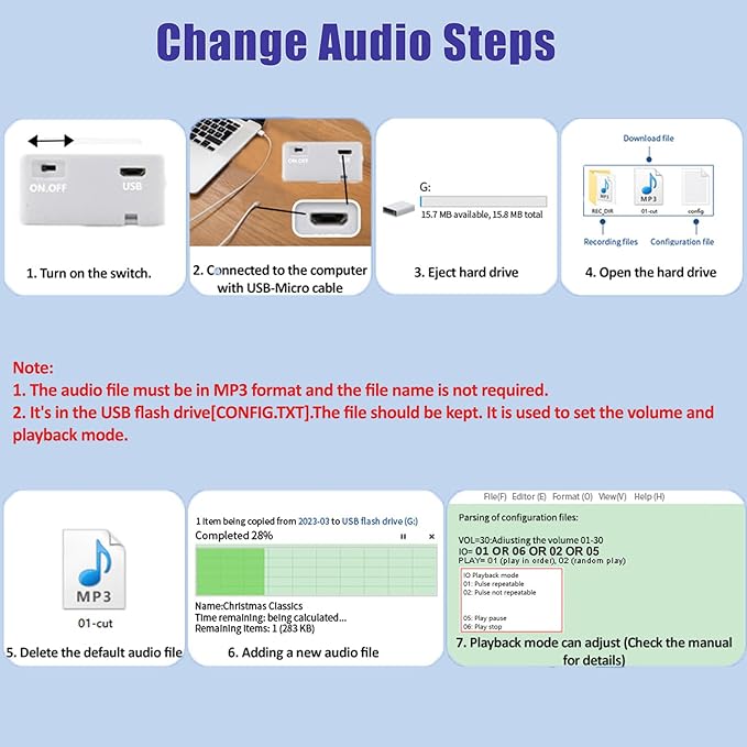 XLW 16 Minutes Voice Recorder for Stuffed Animals,Voice Box for Recordable Presents Button Sound Box for Crafters, Hobbyists, Stuffed Animals,School Presentations,Personalized Items,etc-White-2P
