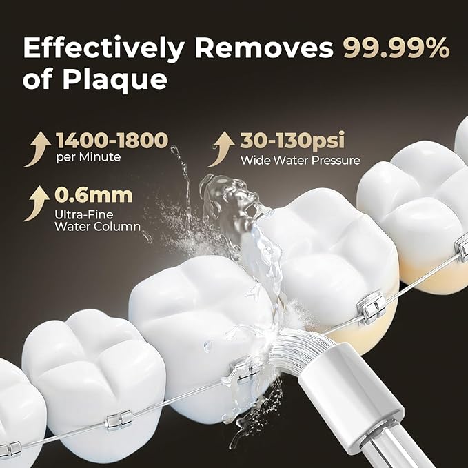 Bezvoi Portable Water Flosser for Teeth: Gum-Sensitive Friendly, Dual-Gear Motor Technology Irrigator Dental Pick with 5 Modes for Braces & Orthodontic, IPX7 Waterproof, Cordless for Travel, Black