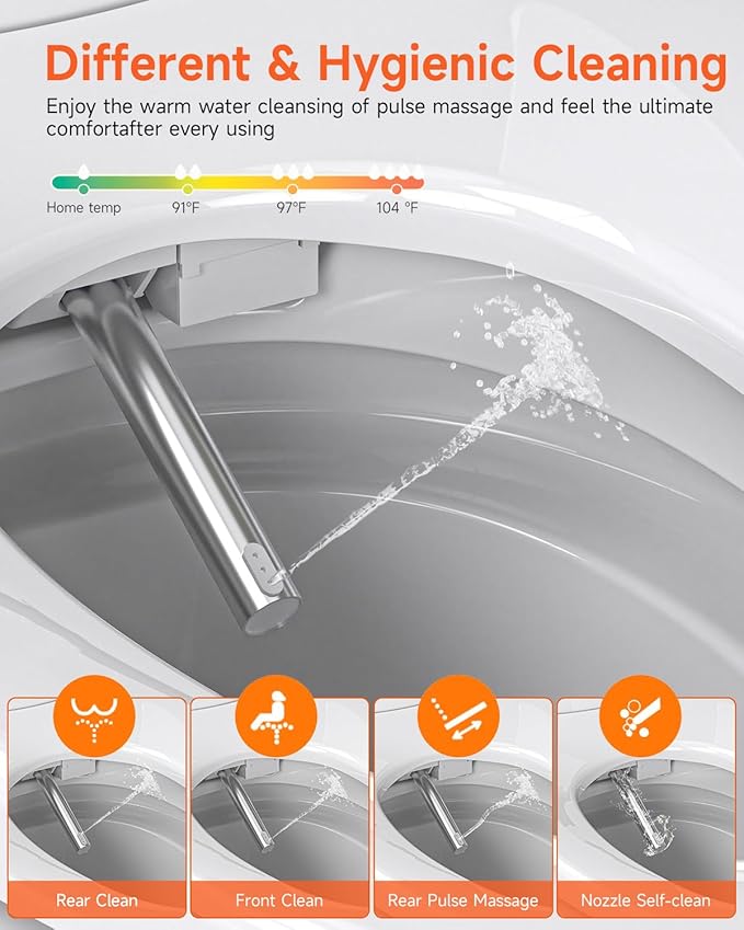 WANSID Smart Toilet with Bidet Built in, Bidet Toilet with Auto Open/Close Lid, Foot Sensor Operation, 1.28GPF, Heated Seat & Instant Warm Water Dryer, Tankless One Piece Electric japanese toilet