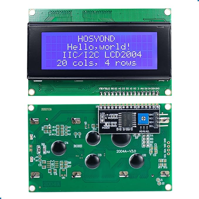 Hosyond 3pcs IIC I2C 2004 LCD Module 20x04 LCD Screen Module Display for Arduino Raspberry Pi