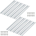VAMRONE 10 Piece Aluminum DIN Rails, 12 Inches Long, 35mm Wide, 7.5mm High, Top Hat Slotted DIN Rail with RoHS, Extra Premium Screws Included for Hardware Components Mounting