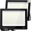 XXBSAZ 150W LED Flood Light Outdoor, High Output Plug-in & Hardwired Security Work Light, IP66 Waterproof 6500K Daylight for Large Yards, Workshops & Barn Exteriors (2 Pack)