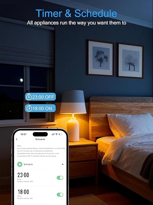 EIGHTREE Smart Plug 2025 Upgrade to 15A, Bluetooth & Wi-Fi Outlet Plug Dual Connection, Voice Control, Remote Control Outlet Timer Indoor, Smart Plugs That Work with Alexa & Google, 2.4GHz Wi-Fi Only