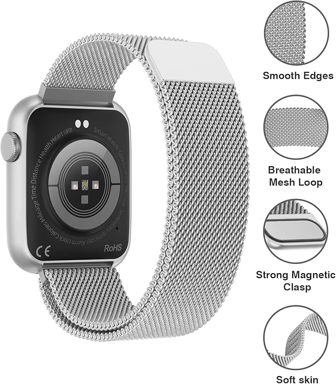 EarlySincere Smart Watch for Women with Bluetooth Call Answer/Dail,1.9'' HD Full Touch Screen Fitness Tracker, Smartwatch with Heart Rate Blood Oxygen Blood Pressure Sleep Monitor for Android iOS