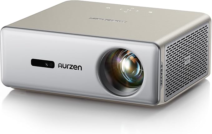Aurzen EAZZE D1 MAX Upgraded Google TV Smart Projector 4K Supported, 1000 ANSI Lumens, MEMC Tech, Fully Automatics, 20W Dolby Audio, Home Theater Movie Projector with WiFi and Bluetooth, Off-white