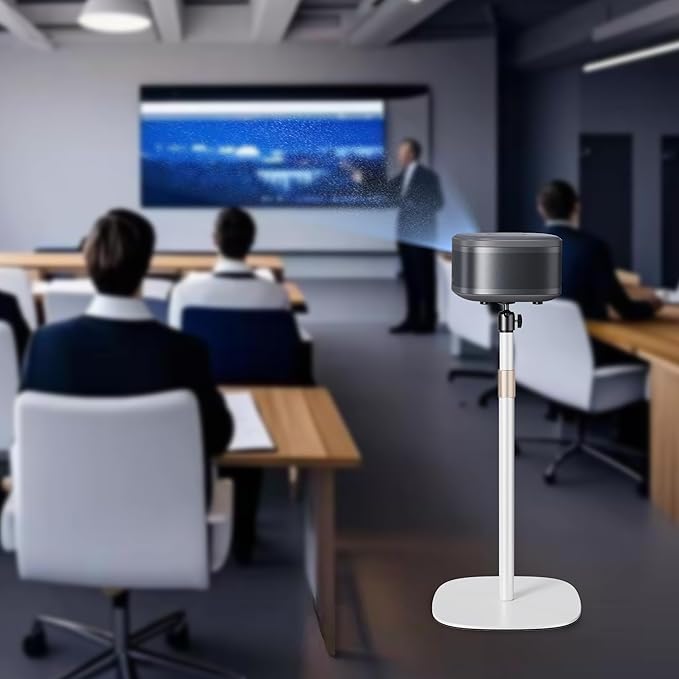 Hocoder Projector Stand Floor Projector Mount Stand 1/4 Screw with Heavy Base, Adjustable Height 33"-50",Arbitrary Angle adjustment, for Living Room, Courtyard, Bedroom