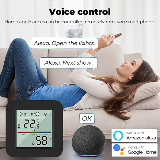 Sanofuturion WiFi Smart IR Remote Control, 3-in-1 Smart AC Controller with Temperature Humidity Sensor n Display, Intelligent Control of T&H for Home Greenhouse Pet Garage, Compatible with Alexa (C1)