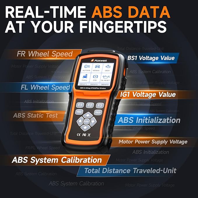 FOXWELL NT630 Plus OBD2 Scanner with ABS and SRS, 2026 ABS Auto Bleed Scan Tool, Brake Code Reader with Live Data, Bidirectional Control & SAS Oil EPB Reset Diagnostic Tool