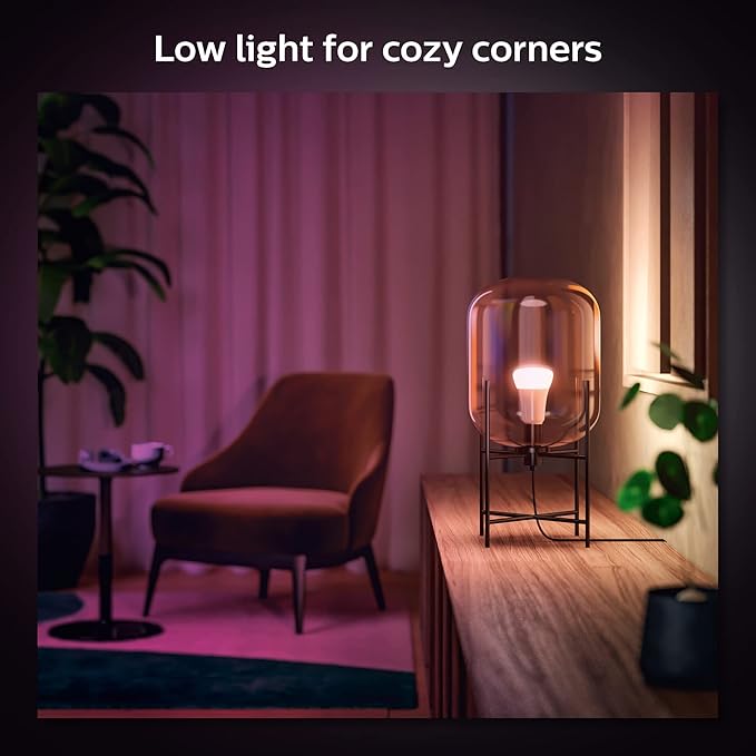 Philips Hue A19 LED Smart Light Bulb - White and Color Ambiance - 60W Indoor Light Bulb - Control with Hue App - Compatible with Alexa, Google Assistant and Apple Homekit - 6 Pack