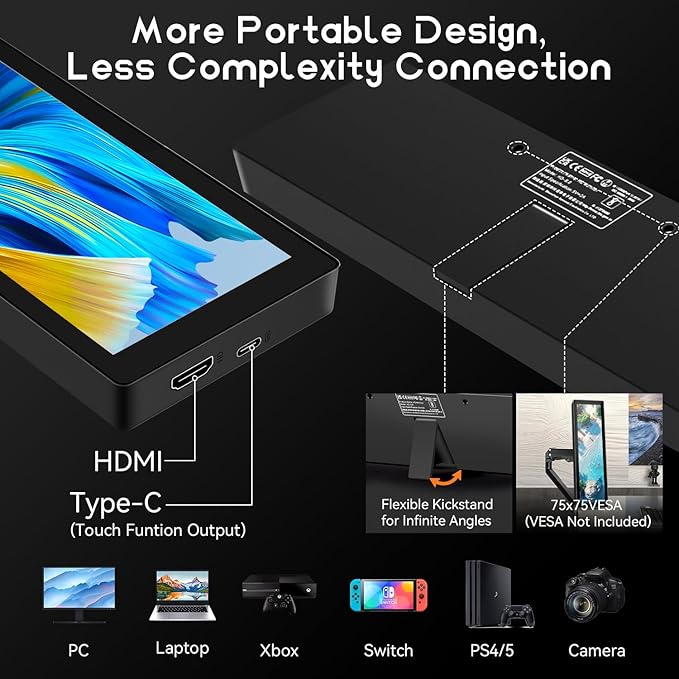 Upgraded 8.8 Inch Small Touchscreen Monitor, PC Temperature Display, PC Sensor Panel Display, IPS USB Mini Screen for Raspberry Pi, AIDA64 CPU RAM Data Monitor ARGB Computer Case