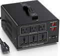 6000W Voltage Converter Transformer Step Up 110V/120V to220V/240V or Step Down 220V to 110V AC Power Converte, Circuit Breaker Protection, 3 US sockets, 3 Universal sockets, LCD Display