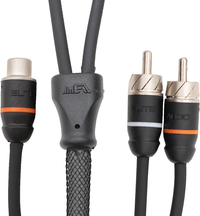 Elite Audio EA-PRMY2M Premium 2-Ch Oxygen Free Copper RCA Y-Adapter - 1.5ft. Dual Male to Female Twisted Pair with Noise Reduction