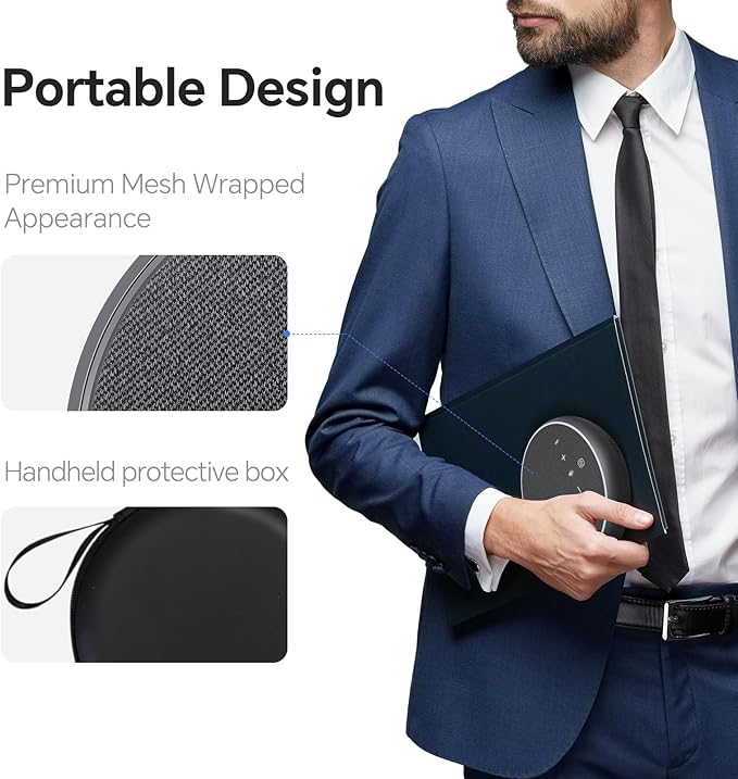 N newline Conference Speaker and Microphone, 2 Mics 360° Voice Pickup, AI Noise Reduction & Clear Calls, USB & Bluetooth Speakerphone, Up to 12H Call Time, for Small-to-Mid Meetings & Home Office