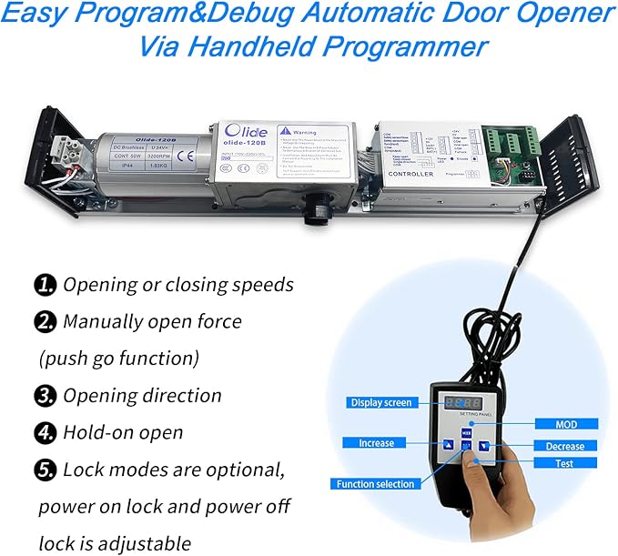 Olideauto Automatic Door Opener Olide-120BS with 2pcs Waterproof Acrylic Hand Push Open Switch