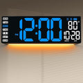 16.5" Large Digital Wall Clock: Wall Mount Decor Clock Large Display for Classroom Dorm Office Game Living Room, House Warming Gifts New Home, Christmas Birthday Gift for Mom Dad Seniors Teen Blue