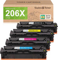 206X Toner Cartridges 4 Pack High Yield with Chip Compatible Replacement for HP 206 X 206A HP206X HP206A for Color LaserJet Pro MFP M283fdw M283cdw M283fdn M282nw M255dw M255nw M283 M282 M255 Printer