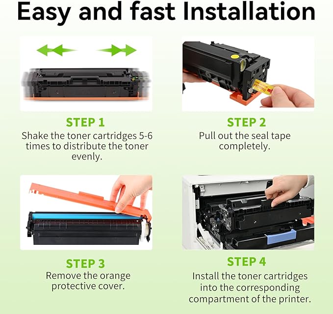 206X Toner Cartridges 4 Pack High Yield with Chip Compatible Replacement for HP 206 X 206A HP206X HP206A for Color LaserJet Pro MFP M283fdw M283cdw M283fdn M282nw M255dw M255nw M283 M282 M255 Printer