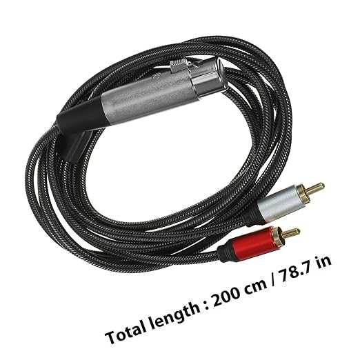 SEWCHICS XLR Female to Dual RCA Audio Splitter Cable 2m Microphone Signal Patch Cord for Audio Mixer Equipment