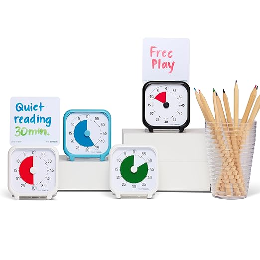Time Timer 3 Inch Visual Timer – 60-Minute Quiet Portable Countdown Timer for Kids, Teachers, Students & Adults – Helps with Focus, Transitions, ADHD, Autism & Time Blindness – (Red & White)