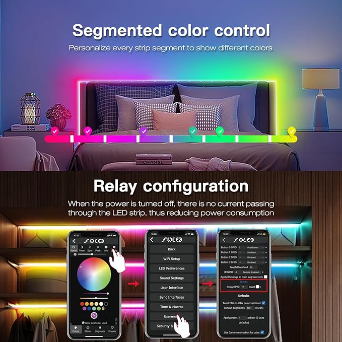 Sogledwow ESP32 WLED LED Strip Controller Dynamic RGB IC IO33 DIY Port App Control Easy Wiring Terminal for WS2811 WS2812 SK6812 TM1814 WS2813 WS2815 FCOB Addressable Strip Light