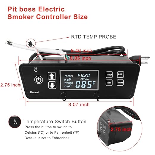 Digital Thermostat Control Board Compatible with Pit Boss 3 Series Digital Electric Vertical Smoker, Electric Smoker Controller Replacement Parts for Pit Boss PBV3D1