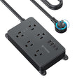 TROND Surge Protector Power Strip with 360° Rotating Plug, 10ft Extension Cord, ETL Listed, 5 Widely-Spaced Outlets with 4 USB Ports, 1300J Surge Protector, Wall Mountable, for Home Office, Black