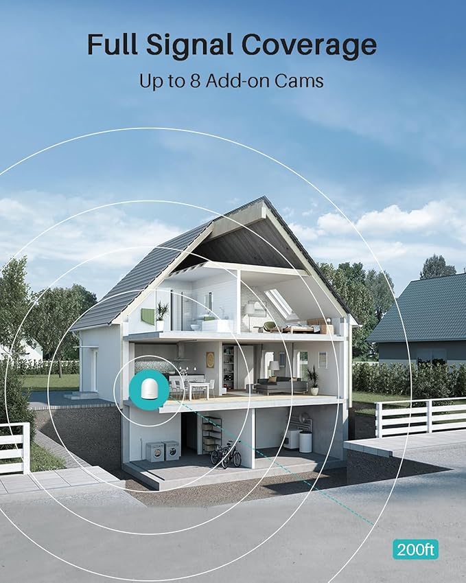 WUUK Add-on Outdoor Camera, Requires Base Station, Home Security Cameras Wireless Outdoor, 2K HD, No Monthly Fee, Compatible with Alexa & Google, Color Night Vision