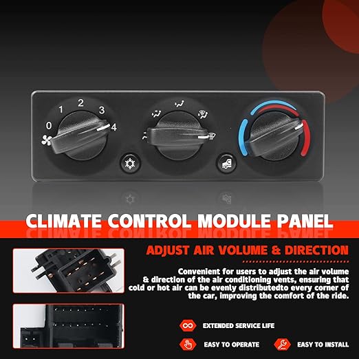 A/C Control Panel Compatible with Peterbilt 2008-2015 Air Control Module HVAC Temperature Control Module Q21-6012