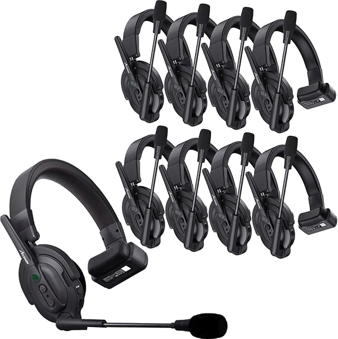 Accsoon Como MIC02-1H4R Wireless Headset Intercom System 9-Person Full Duplex 1312ft Team Communication Group Talk, Links up to 9-Person, 10+Hour Battery Life