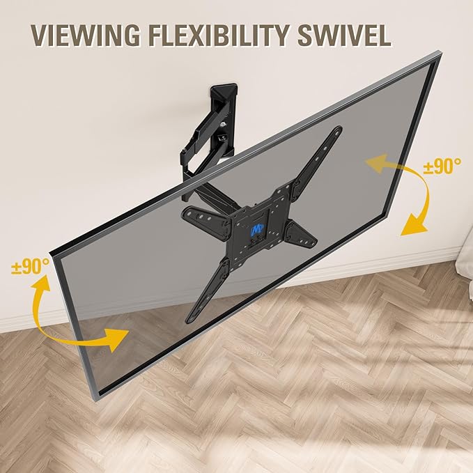 Mounting Dream TV Wall Mount for Most 26-55" TVs , Television Mount Full Motion with Swivel Articulating Arm , Center Design Wall Mount Bracket , up to VESA 400x400mm and 77 lbs Loading MD2418-MX