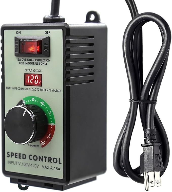 ZOWZEA AC Motor Variable Speed Controller 120V 15A 4000W with Overload Protection Switch