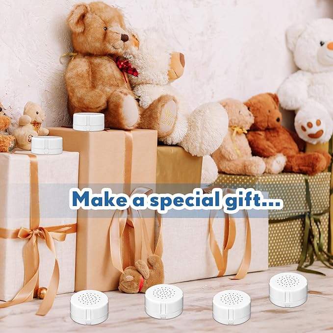 Handepo 6 Pcs White Sound Recorder Voice Recorder Music for Stuffed Animal Toy Recording Device Recordable Sound Module, Record Messages for Plush Toy Doll Stuffed Bear Pillow(20 Seconds)