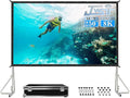 JWSIT 250 inch Projector Screen with Stand, Upgraded 3 Layers PVC 16:9 Large Outdoor Projector Screen, Portable Outdoor Movie Screen with Carrying Bag for Large Commercial Performance