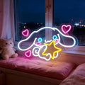 THIIXDAI Cinnamoroll Neon Sign for Room Decor, USB Powered LED Lights with Dimmable, Japanese Cartoon Dog Neon Signs, Cute Night Light Gifts for Children (15"L x 9.61"W)