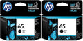 HP 65 Black Ink Cartridge | Works with HP AMP 100 Series, HP DeskJet 2600, 3700 Series, HP ENVY 5000 Series | Eligible for Instant Ink | N9K02AN (Pack of 2)