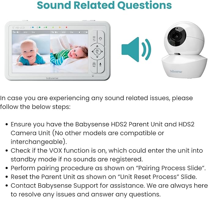 Babysense Replacement Add-On Camera for Video Baby Monitor HDS2 Only, Will Work Only with HDS2 Monitors, Requires HDS2 Parent Unit to Operate