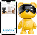 dzcctvipc-Cute Bear-2K Smart-Robot Security-Camera Wireless - Nanny & Pet Motion Monitor with Mobile App,Baby Cry Detection Alarm,5G Dual-Band,Pan-Tilt,Full HD Night Vision,24/7 Recording,2-Way Audio