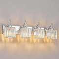 BBLLWJ Modern Bathroom Vanity Light 4-Light Chrome Crystal Light Fixtures Over Mirror for Bathroom Wall Sconce