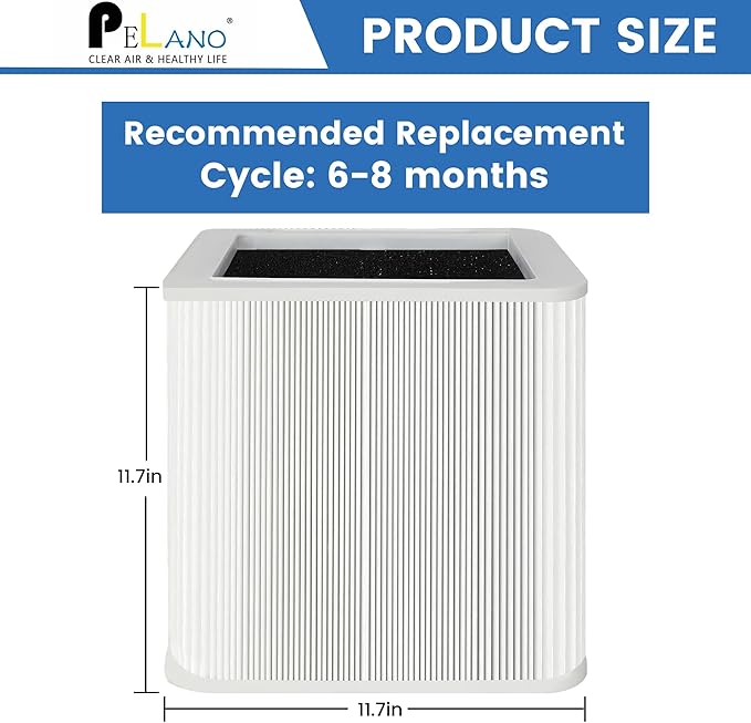 211+ Replacement Filter Compatible with 211+ Air Purifier, 2-Stage Filtration System of H13 True Filter and Activated Carbon Filter, White, 2 Pack