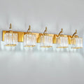 BBLLWJ 5-Light Crystal Vanity Lights - Gold, Modern Over-Mirror Bathroom Light Fixtures