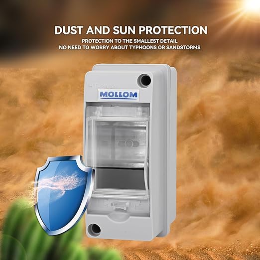 MOLLOM 2 Way Circuit Breaker MCB Distribution Protection Box with DIN Rail, IP65 Waterproof,for Indoor and Outdoor