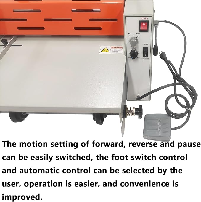 WYDDDARY 14.17"/360MM Electric Steel Roller Thermal Laminator with Slitting Cutter Hot Cold Roll Laminator Adjustable Temp 60-130℃ Electric Laminating Machine for Single/Double Sided Laminating 110V