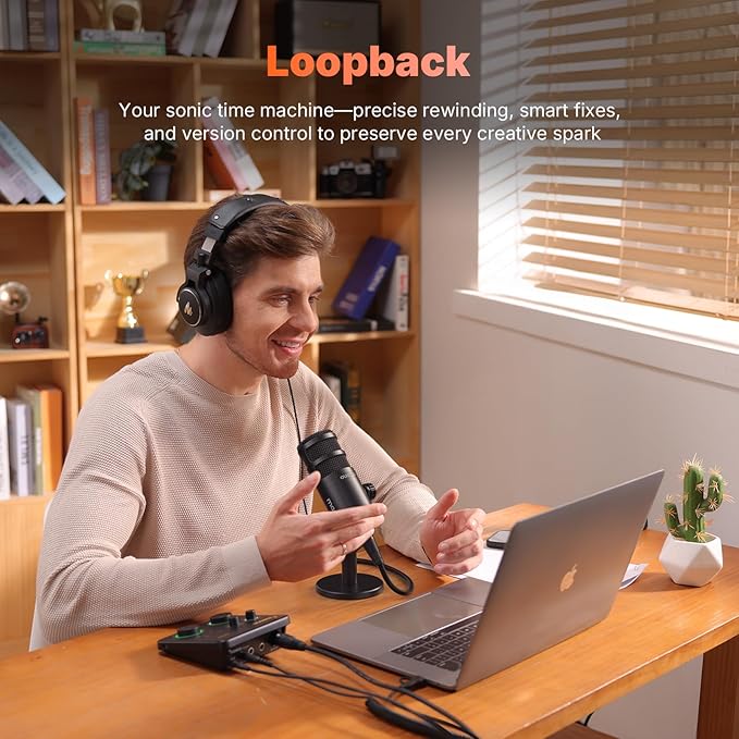 MAONO USB Audio Interface for PC: Interface with XLR Microphone 24-bit/192kHz Routing Software LOOPBACK ASIO Driver for Recording Music, Home-Studio, Guitar, Podcast, Streaming, DAW(PS22+PD100)