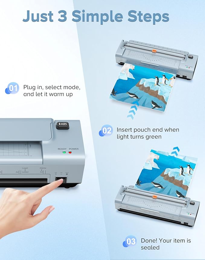 OidoZac 13 Inch Laminator Machine with 20 Laminating Sheets, 11x17 Hot & Cold laminator for Teachers 10 in 1 with Auto Paper Feed, Never Jam Technology Personal Laminator for Home Office School