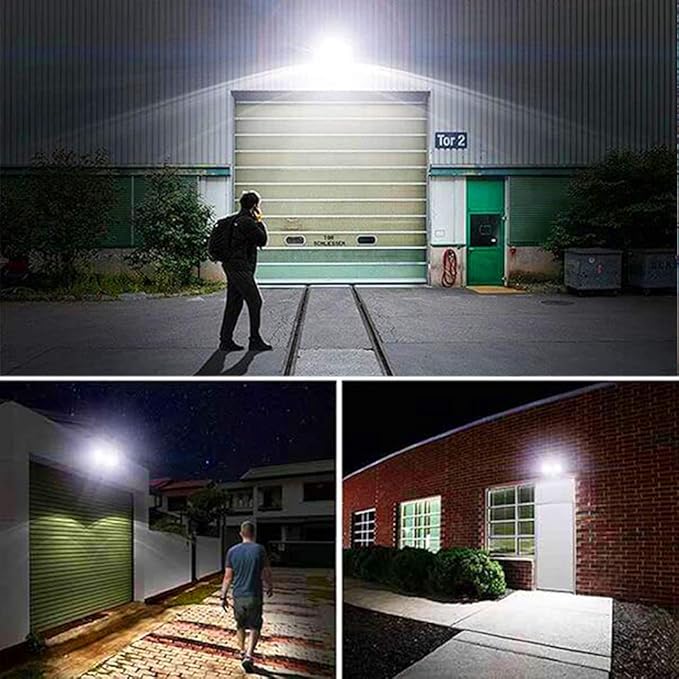 EMANER Dusk-to-Dawn Floodlights with Motion Sensor, 4 Lighting Modes, 2800lm 5000K Daylight White, IP65 Waterproof Outdoor LED Security Flood Light for Porch, Driveway, Garage (Black Fixture, 2-Pack)