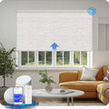 COOLWINDS Motorized Blinds with Remote Cordless Automatic Motorized Shades Custom Blinds for Windows Smart Curtains Compatible with Alexa Google Home(Blackout Linen Sandy Beach,W69 x H72in)